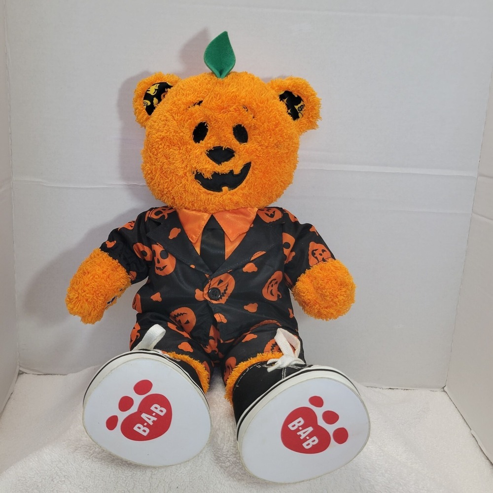 Build A Bear Halloween Plush Jack O Lantern Suit With Shoes Pumpkin *Tested* 16"